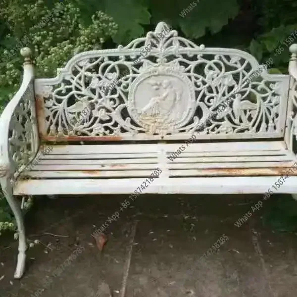 67 N JCraft | French Cast Iron Double Chair Long Ivy Double Chair Triple Quad Chair High Back Garden Long
