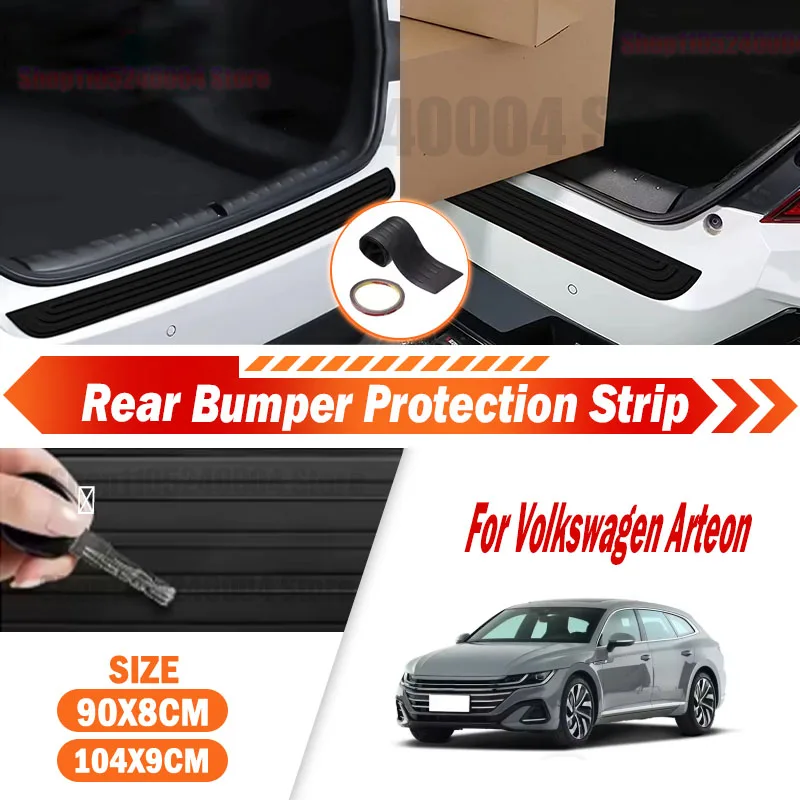 For Volkswagen Arteon Car Rear Bumper Rubber Protector Decorative Cover Sticker Trunk Sill Anti-Scratch Guard Strip