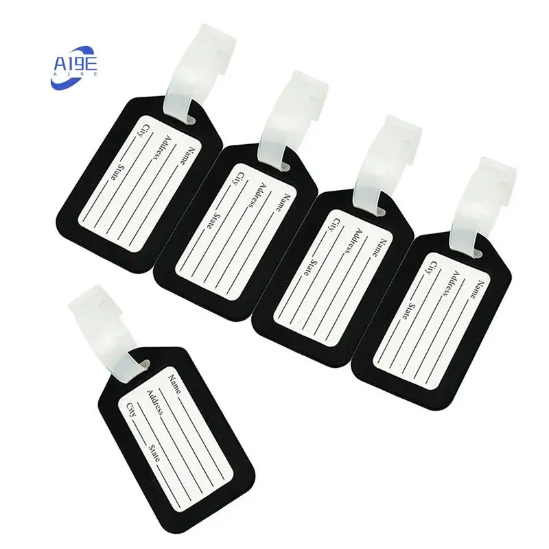 

A19E-40Pcs Luggage Tags Suitcase Label Bag Travel Accessories Black