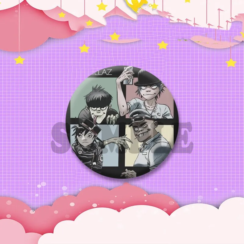 Virtual Music Band Gorillaz Pin Cartoon Idol 2-D Noodle Murdoc Niccals Fanart Brooch Backpack Hat Decor Badge Fans Collect Gifts