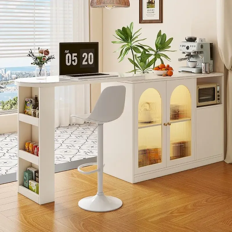 Slate bar table Household living room island table Solid wood dining side cabinet Cream wind small apartment balcony partition c