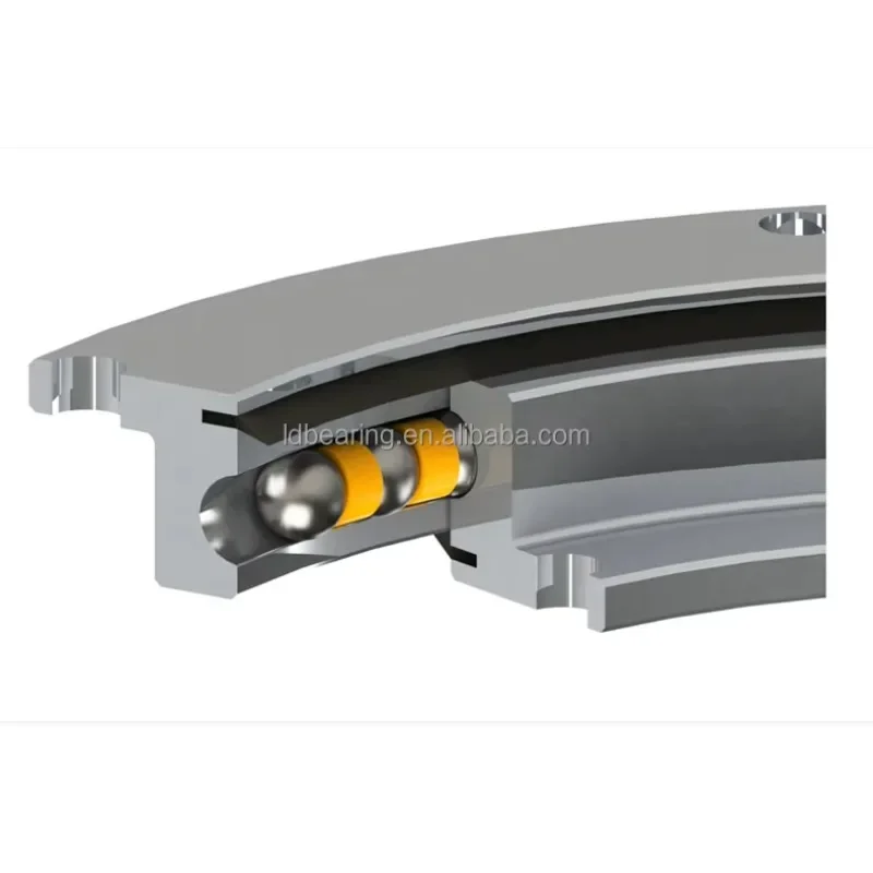 flanged slewing bearing features low friction torque, light weight, high rigidity and excellent rotational accuracy.