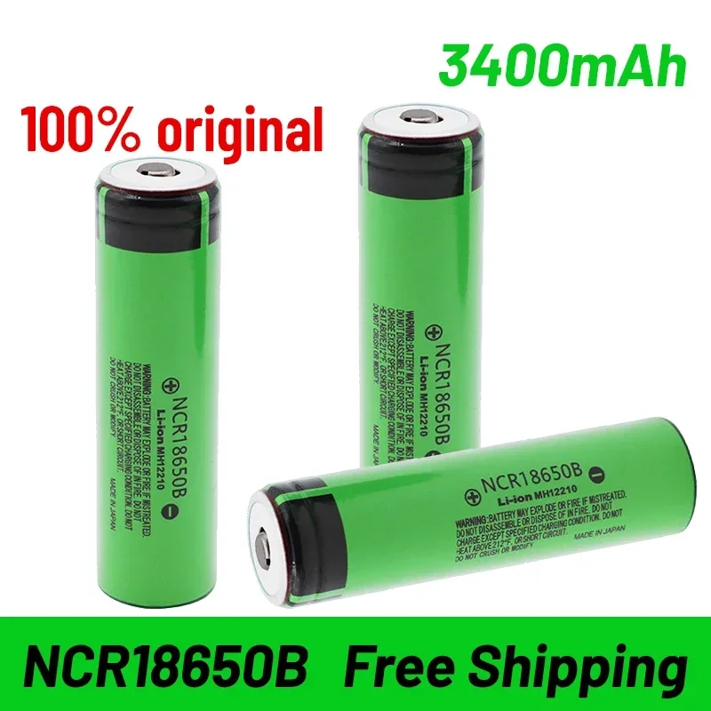 

New Original NCR18650B 3.7v 3400mAh 18650 rechargeable lithium battery for Panasonic flashlight batteries+Pointed