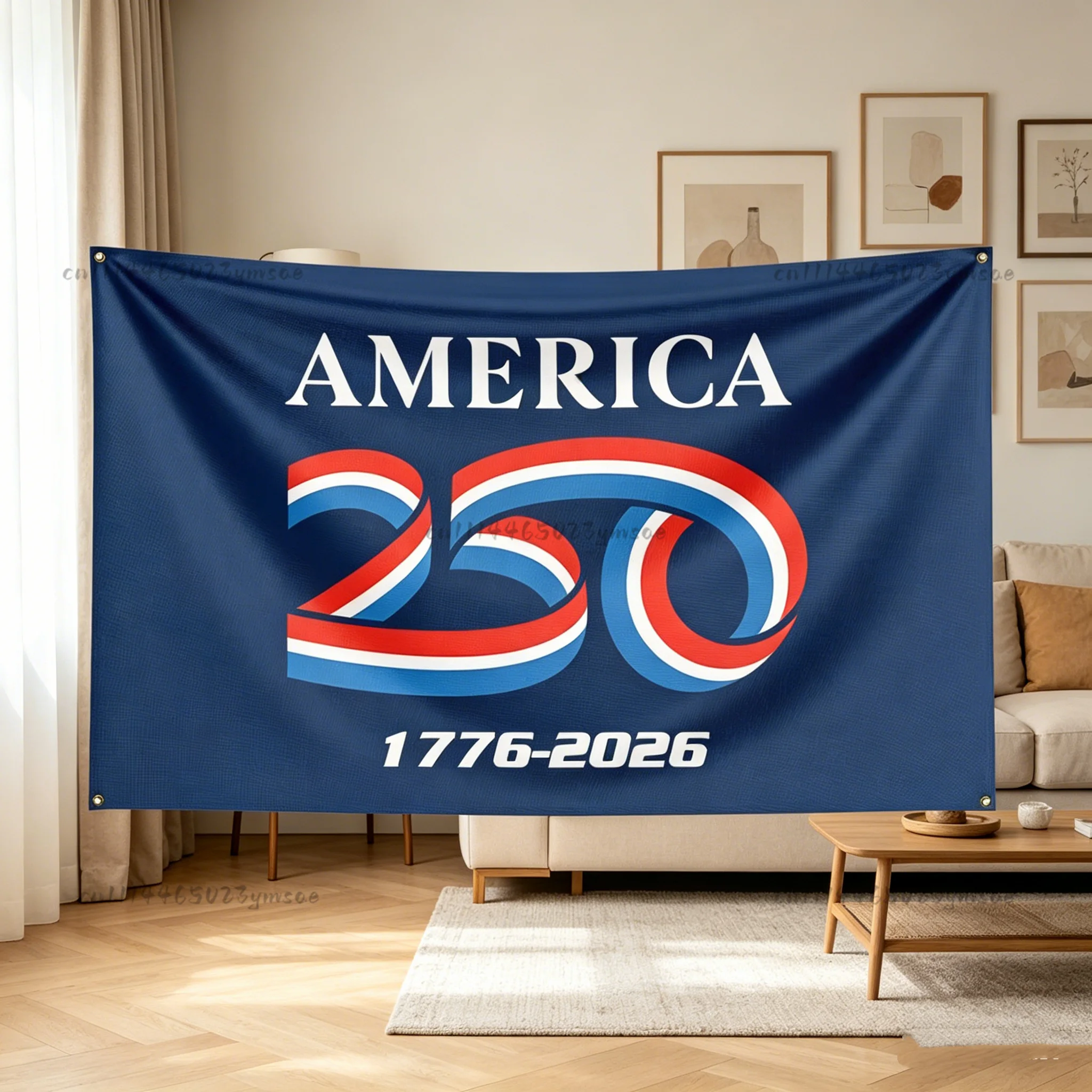 Unique Tapestry US 250th Anniversary 1776 2026 Semiquincentennial Flag Independence Day Flag 250 Years US Outdoor Backdrop Cloth