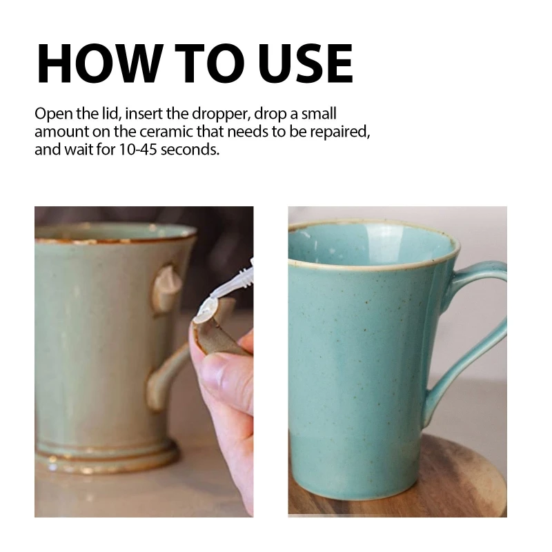 กาวเซรามิกอเนกประสงค์ 30 กรัม กาวซุปเปอร์กาวเซรามิกสำหรับติดจาน D0UA