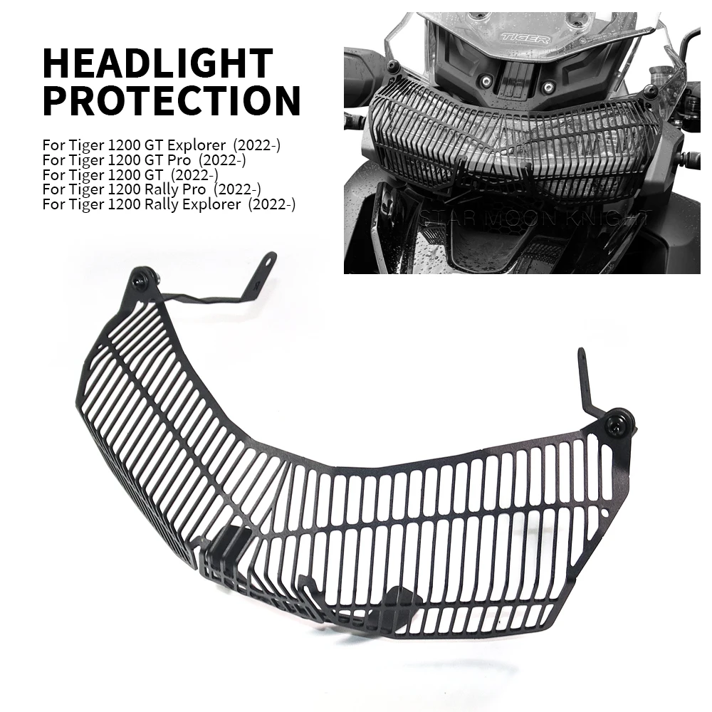 

Motorcycle Headlight Head Light Guard Protector Cover Protection Grill For Tiger1200 Tiger 1200 GT Pro Explorer Rally 2022-