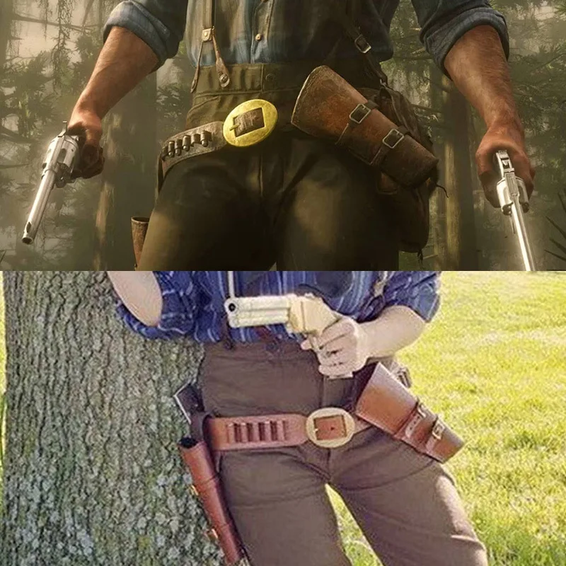 อุปกรณ์ประกอบคอสเพลย์อาร์เธอร์ มอร์แกน เกม RDR2 ซองปืนคาวบอยตะวันตก พร้อมเข็มขัด อุปกรณ์ประกอบบทบาทสมมติ