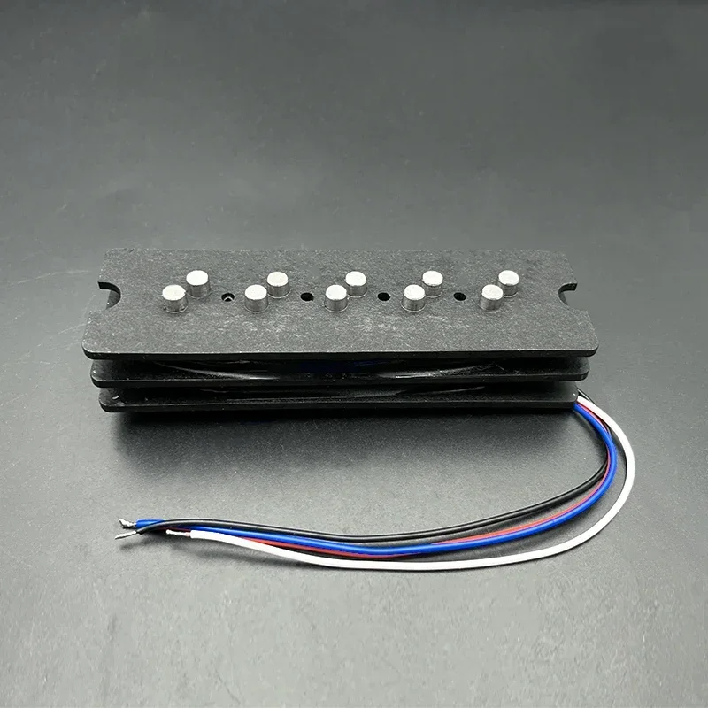 Alnico 5 5-String Bass Humbucker with Staged Polepiece Noise Reduction 16.5/17.5MM Pole Spacing 4 Conduct Split Coil for Bass