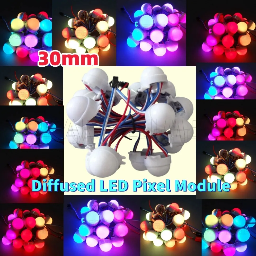 20PCS DC24V 30mm Pixel Module Light Full color 7led SM16703 IC Same as String Lights For advertising board WS2811 SMD5050 RGB