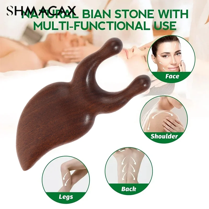 1Pcs Face Scalp Gua Sha Massager Nose Shaper Natural Facial Wooden Sandalwood Wide Tooth Combs Massage Tool For Guasha Scraping