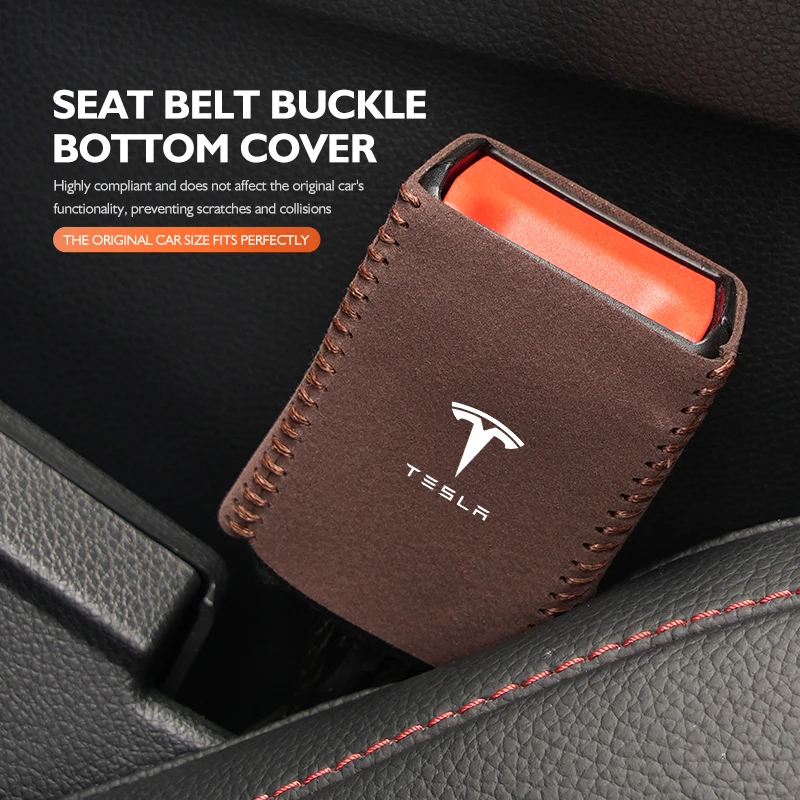 Car Seat Belt Base Buckle Protector Cover Accessories For Tesla Model 3 S Y X