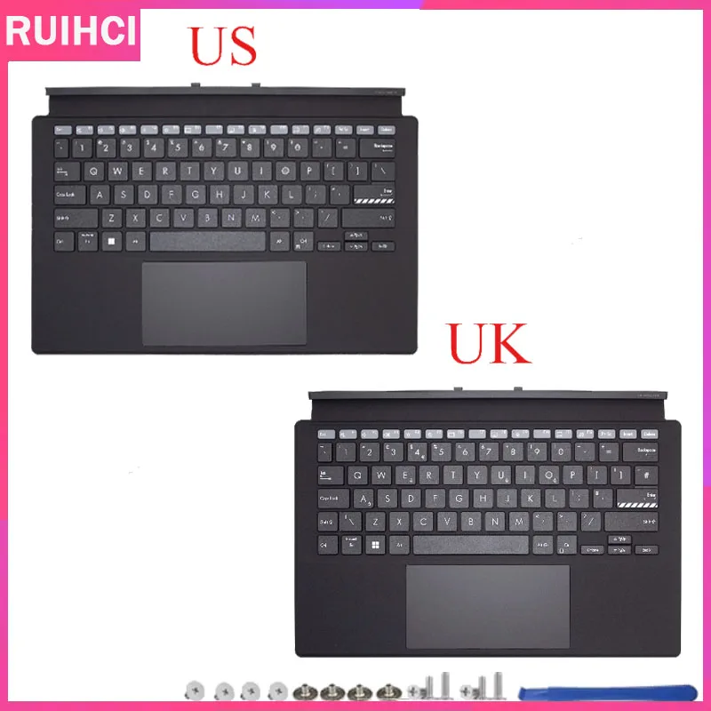 ل Vivobook T3300 T3300K T3300KA 0KNB1-4091 اللوحي الجديد الولايات المتحدة المملكة المتحدة لوحة المفاتيح Palmrest الغطاء العلوي لوحة المفاتيح قاعدة #1