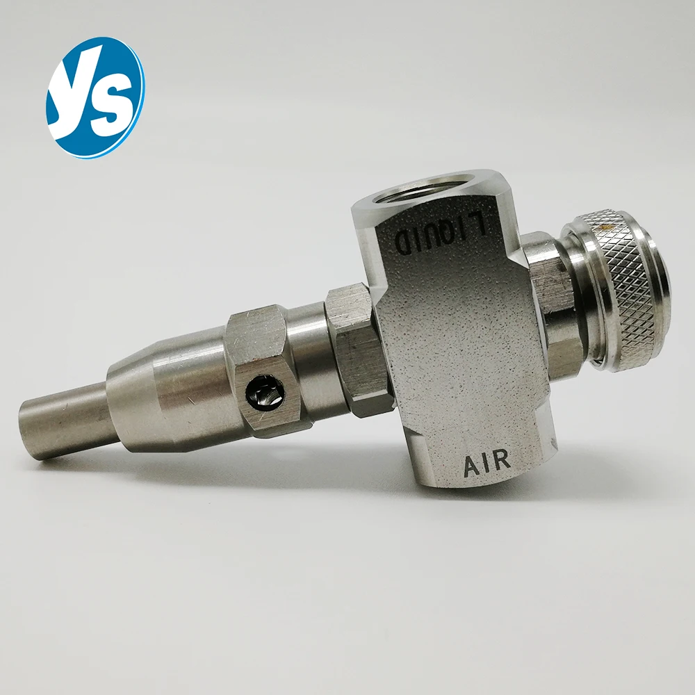 Pressure Fan Two-fluid Air Atomizing Nozzle Stainless Steel Air Automatic Nozzles with Cleanout Needle Humidification Cooling