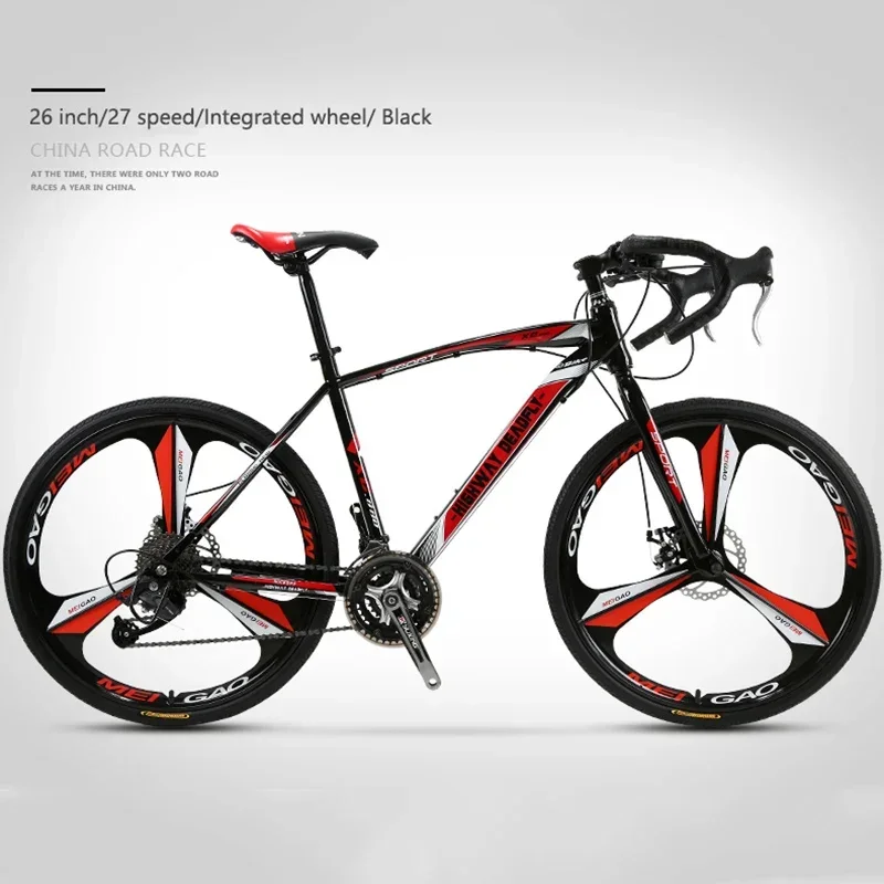 Mountian Bike 26 Inch MTB Road Bicycle High Carbon Steel Frame 27 Speed Integrated Wheel Disc Brake Racing Mountain Bicycle