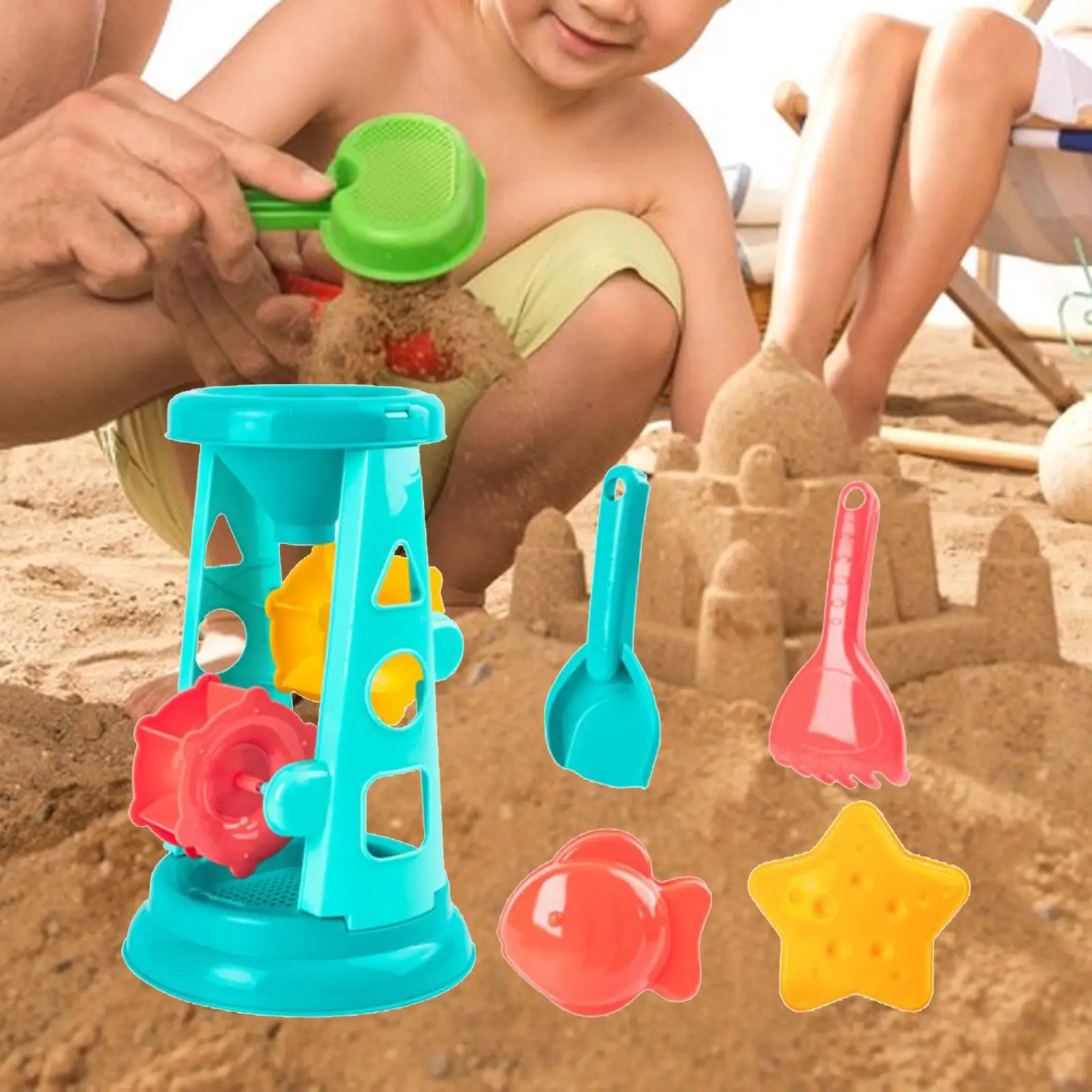 5x Kids Beach Sand Toys Set, Garden Backyard Toys, Beach Water Toys Beach Toy for Kid Children 4 5 6 7