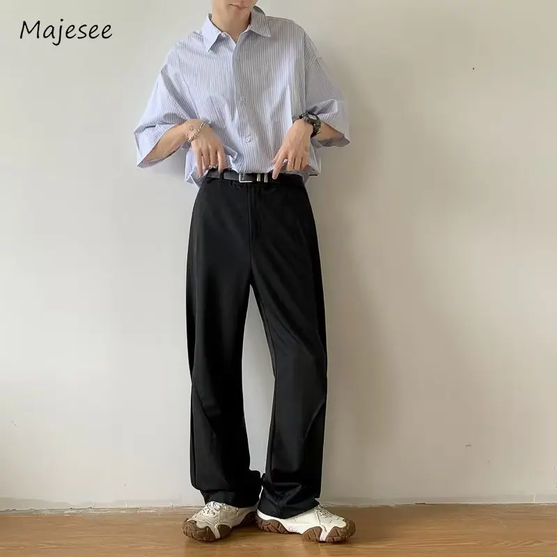 

Casual Pants Men American Style Harajuku Vintage Patchwork Vertical Summer All-match High Street Baggy Cargo Trousers Fashion