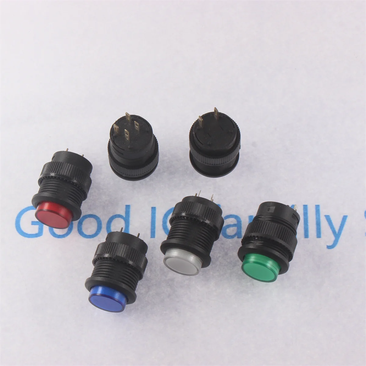 2PCS Self-lockin 16MM Latching/Momentary Push Button Switch with 5Color LED Lighting 4Pin R16-503/AD R16-503/BD