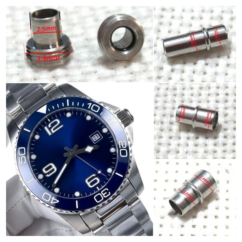 Stainless Steel Watch Crown Tube Water‑Resistant Case Tube Replacement Spare Parts Compatible with Multiple Longines Watch Model