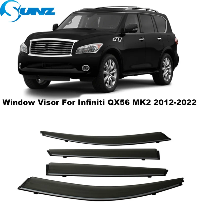 Window Visor For Infiniti QX56 MK2 Z62 2011 2012 2013 2014 2015 2016 2017 2018 2019 2020 2021 2022 Sun Rain Wind Deflector Guard