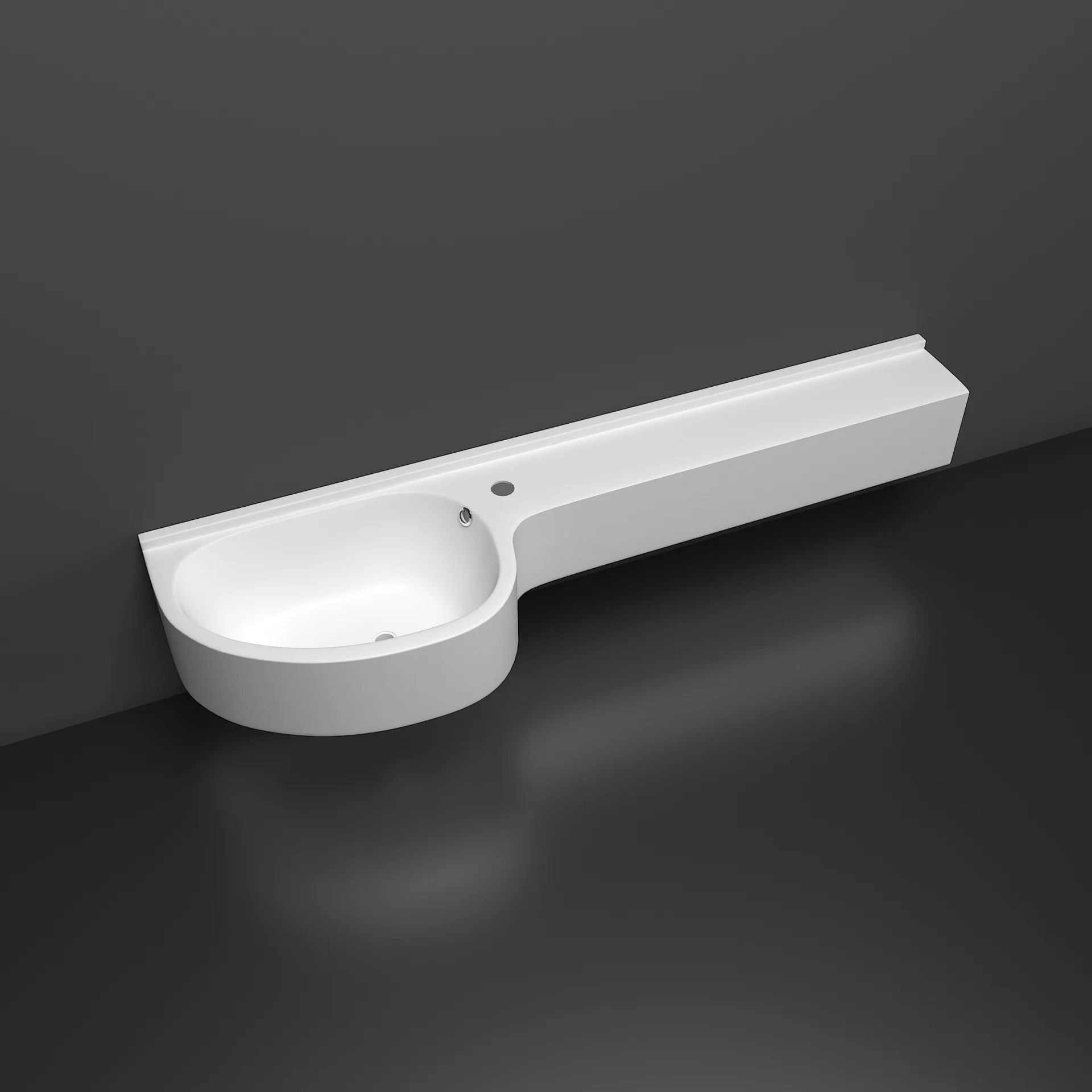 Artificial stone hanging small bathroom integrated wash basin water drop basin p-shaped washbasin extended countertop wash basin