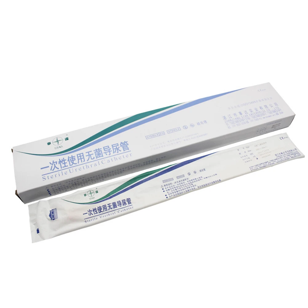12 قطعة قسطرة البول القسطرة القابل للتصرف أنبوب الإحليل ثنائي الغرفة مسبار البول المريض