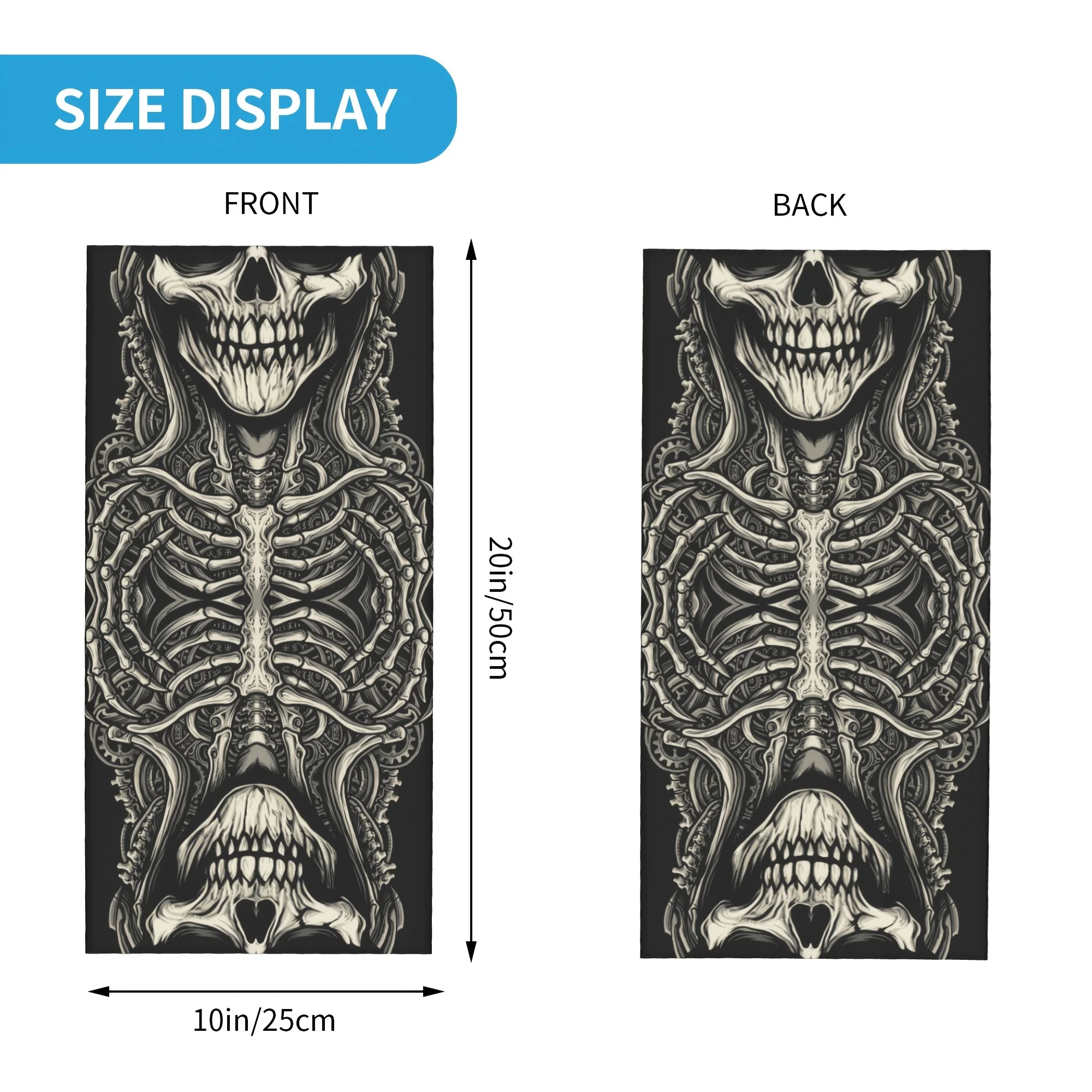 Customization Biomechanical Skeleton Ribcage Mask Vector Bandana Neck Cover Face Mask Hiking Unisex Adult Winter