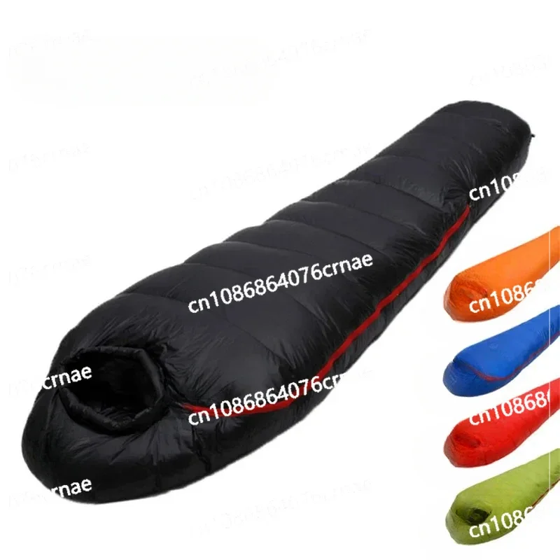 Very Warm White Goose Down Filled Adult Mummy Style Sleeping Bag Fit for Winter Thermal 4 Kinds of Thickness Camping Travel