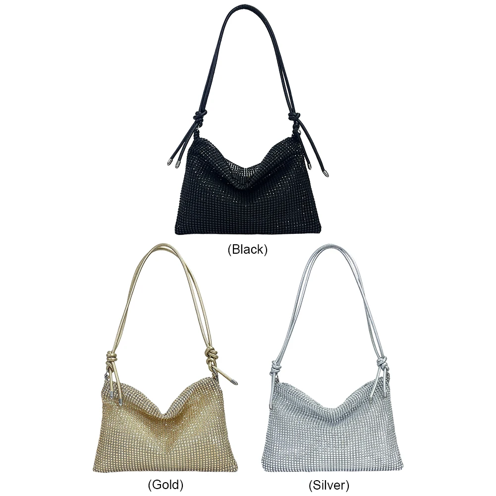 

Women Shiny Tote Bag Chic Sparkle Satchel Clutch Elegant Glitter Sling Bag Zipper Versatile Strap Adjustable Formal Dressy Purse