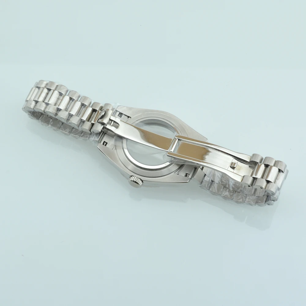 DEBERT 36MM/40MM Watch Case Fit NH34 NH35 NH36 PT5000 ETA2824 2836 Miyota 8215 8205 ST1612 Movement Presidential Bracelet Strap