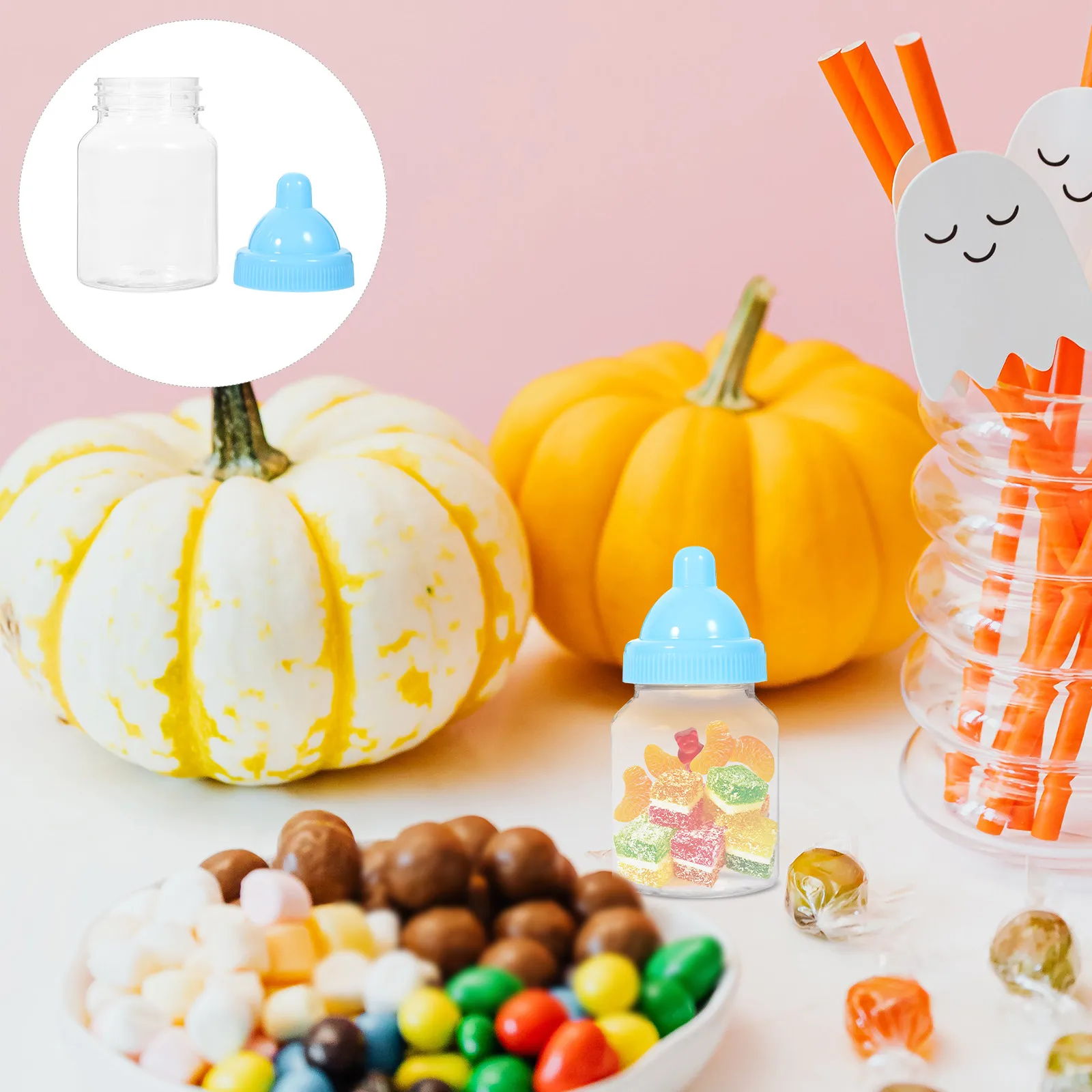 

12Pcs Milk Bottle Candy Container Reusable Clear Plastic Party Candy Box for Baby Shower Wedding Small Baby Bottles