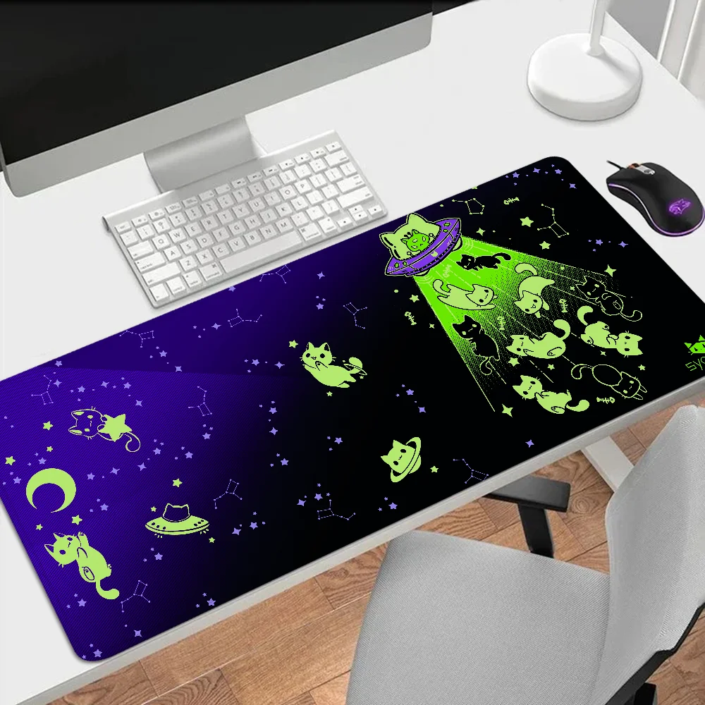 Imagem -03 - Desenhos Animados Cat Mouse Pad para Gamer Desk Mat Gaming Mats Teclado Carpet Grande Velocidade Mousepad Acessórios de Escritório 900x400