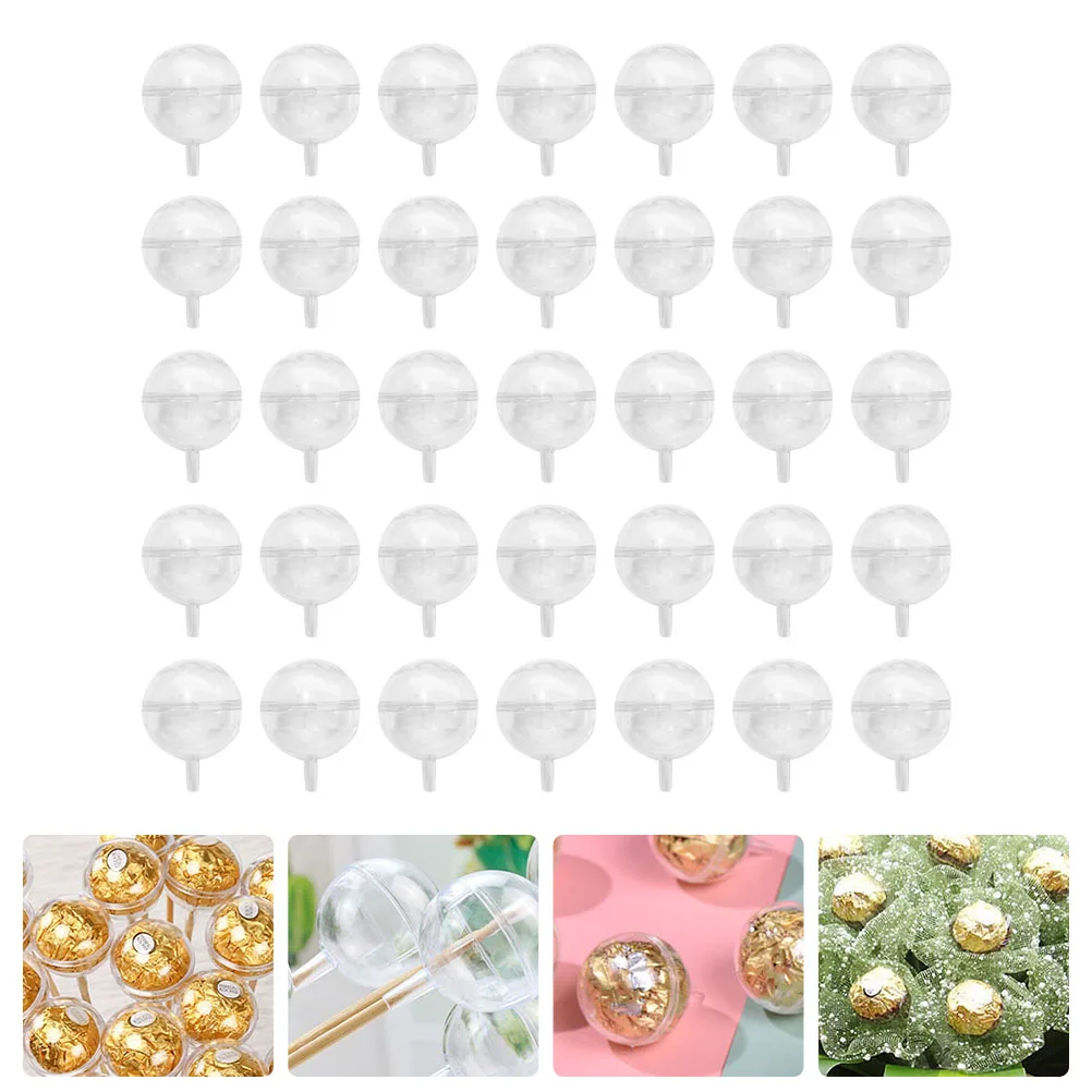 

60 Pcs Chocolate Packaging Balls Holder Bouquet Gift Wrapping Candy Flower Covers Plastic Exotic Presentation