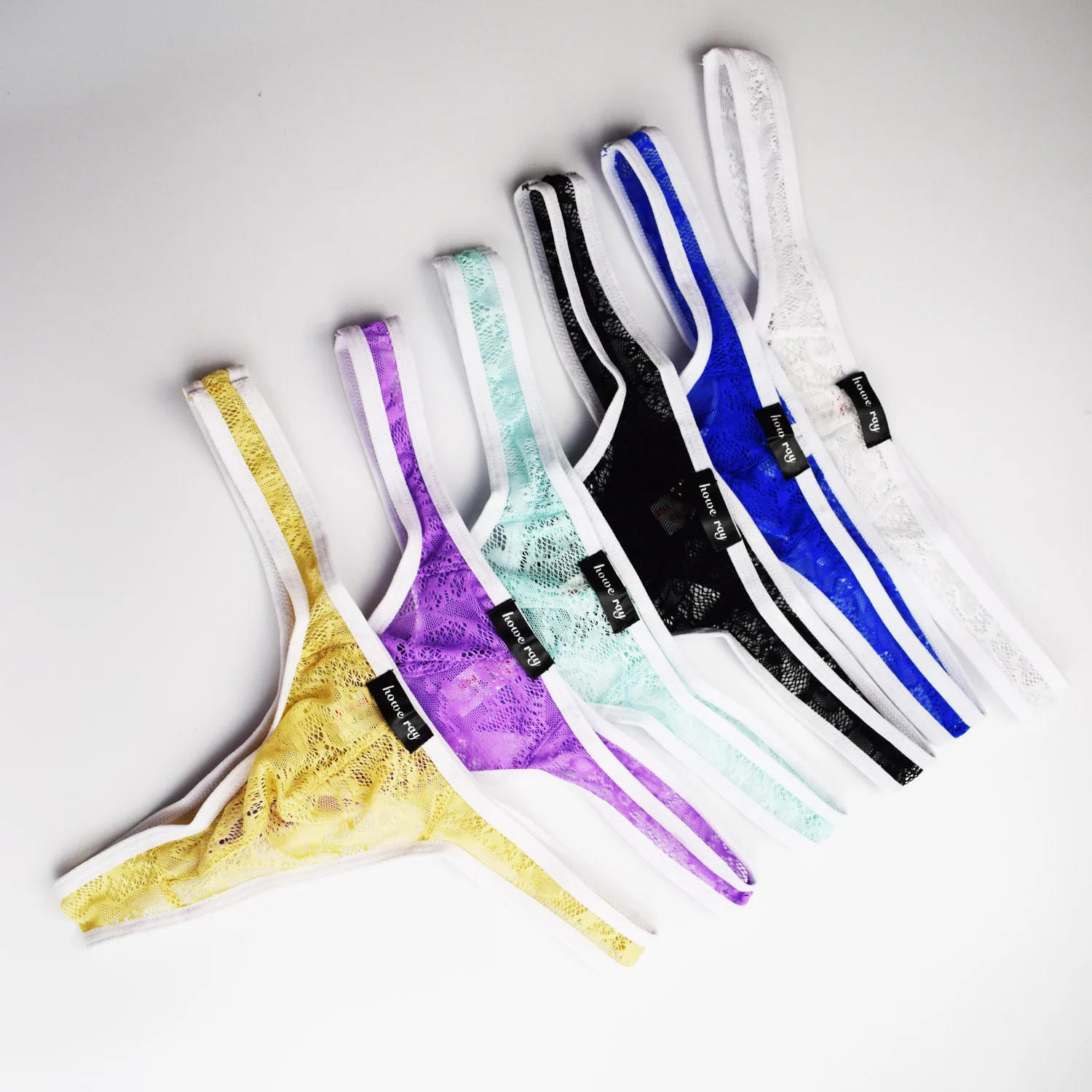 Mens Sheer Lace G String Thong T กลับ Low Rise ชุดชั้นในเซ็กซี่โปร่งใสดูผ่านกางเกงชั้นในชุดชั้นในสําหรับชาย