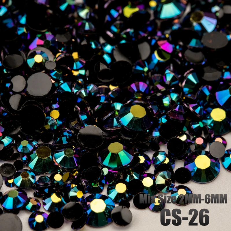 VDD 30/100g Gemischte Größen 2-6mm Harz-Strass-Kristall-Flachsteine aus Kunststoff Großhandel DIY Nagelzubehör Kunsthandwerk Dekoration – Detail 30