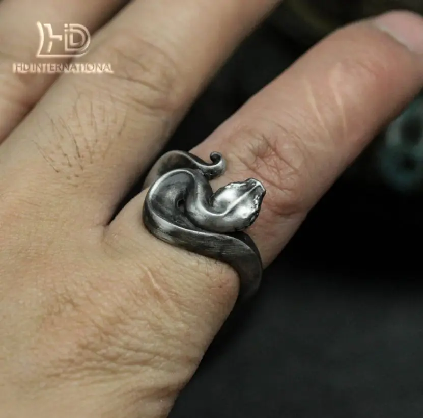 sterling silver snake ring, animal ring, snake ring, boho ring, gothic ring, gift for him