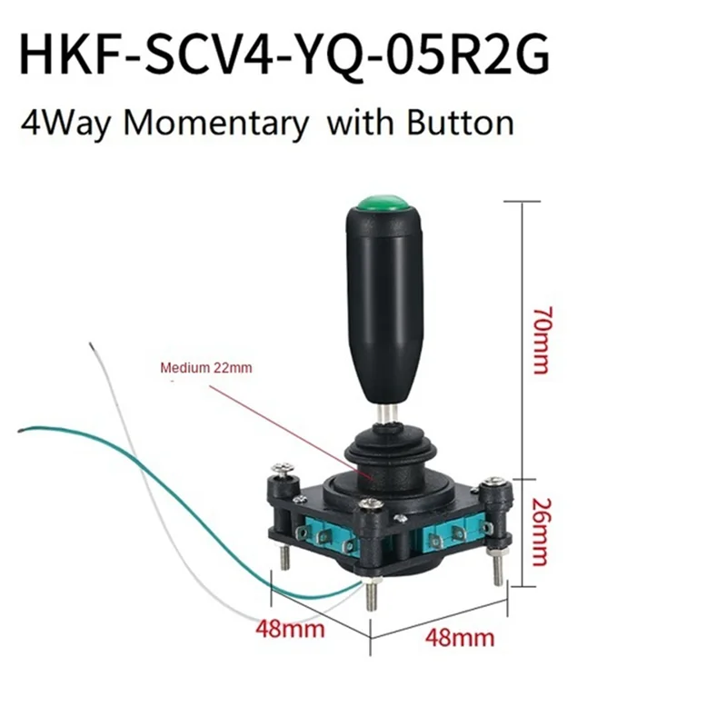 AEE4-Monolever Joystick Switches With Push Button 2 4 8 Way Reset Momentary Toggle Cross-Rocker Switches