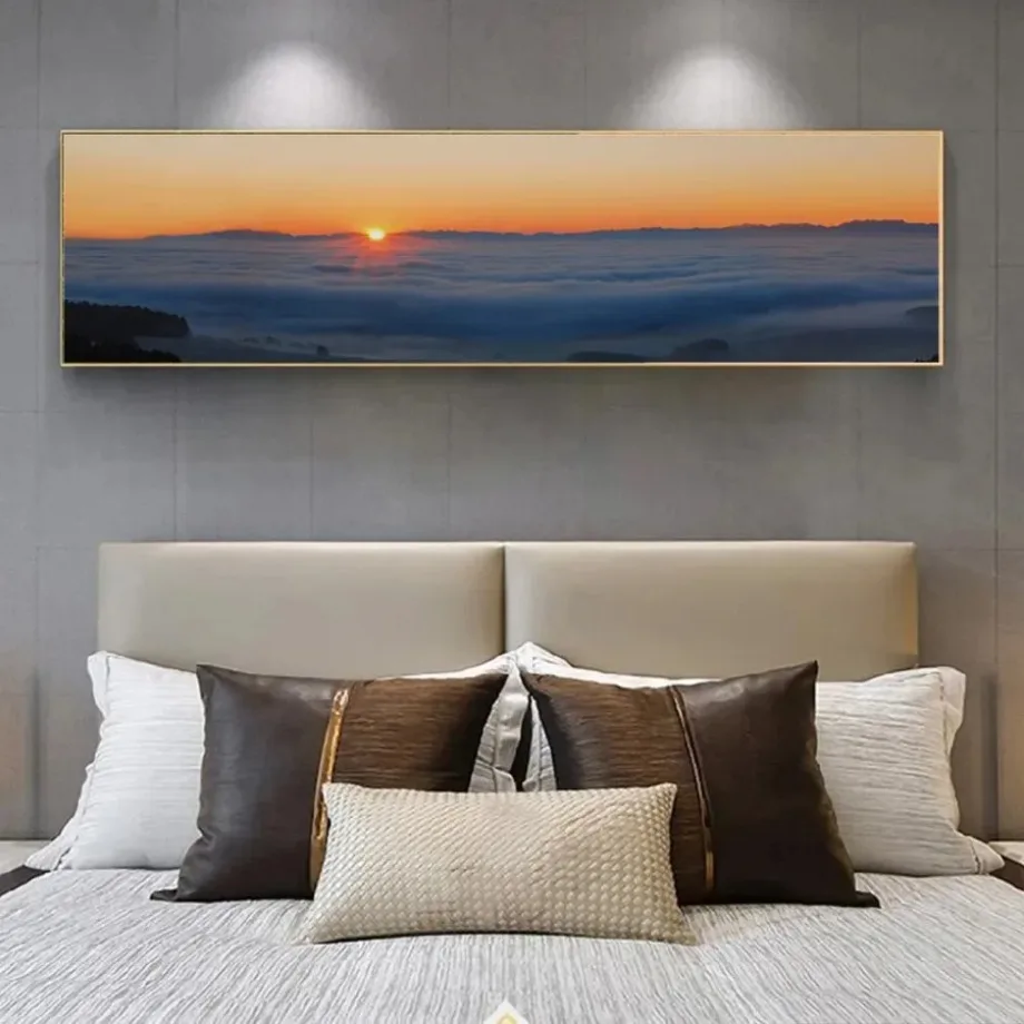 لوحات قماشية بمنظر غروب الشمس الطبيعي ، ملصقات ومطبوعات بدون إطار على شاطئ البحر ، صورة فنية جدارية لغرفة المعيشة ، ديكور المنزل