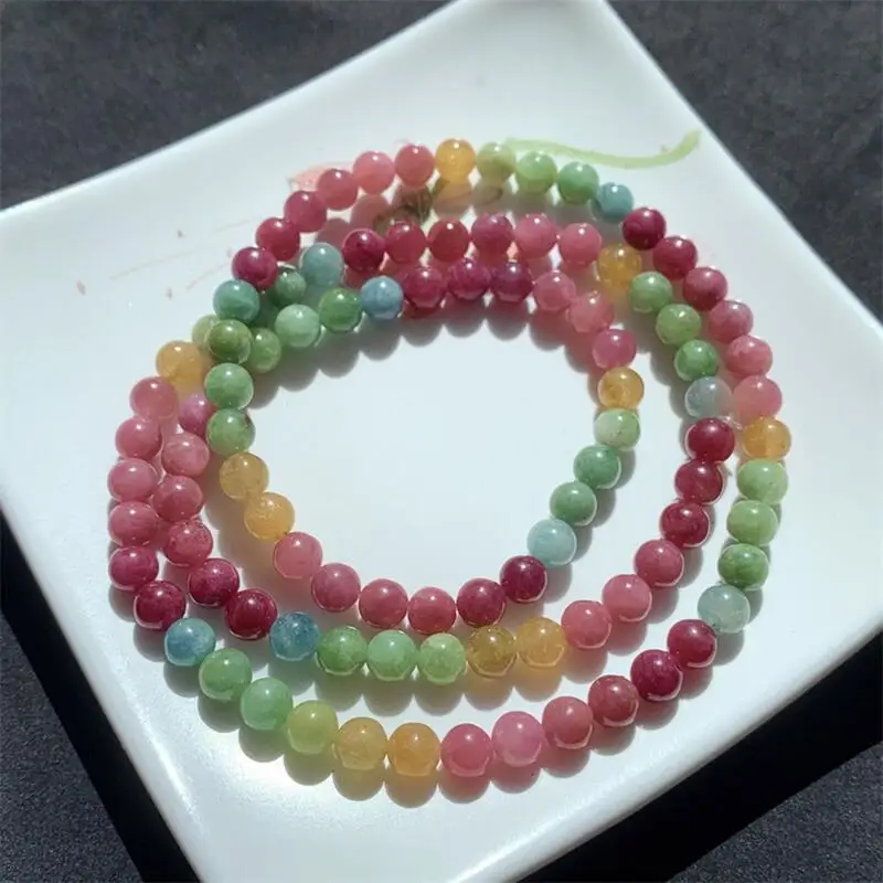 5.5MM Natural Tourmaline Triple Circle Bracelet For Women Men Fashion Reiki Healing Fengshui Crystal Yoga Jewelry Gift 1PCS