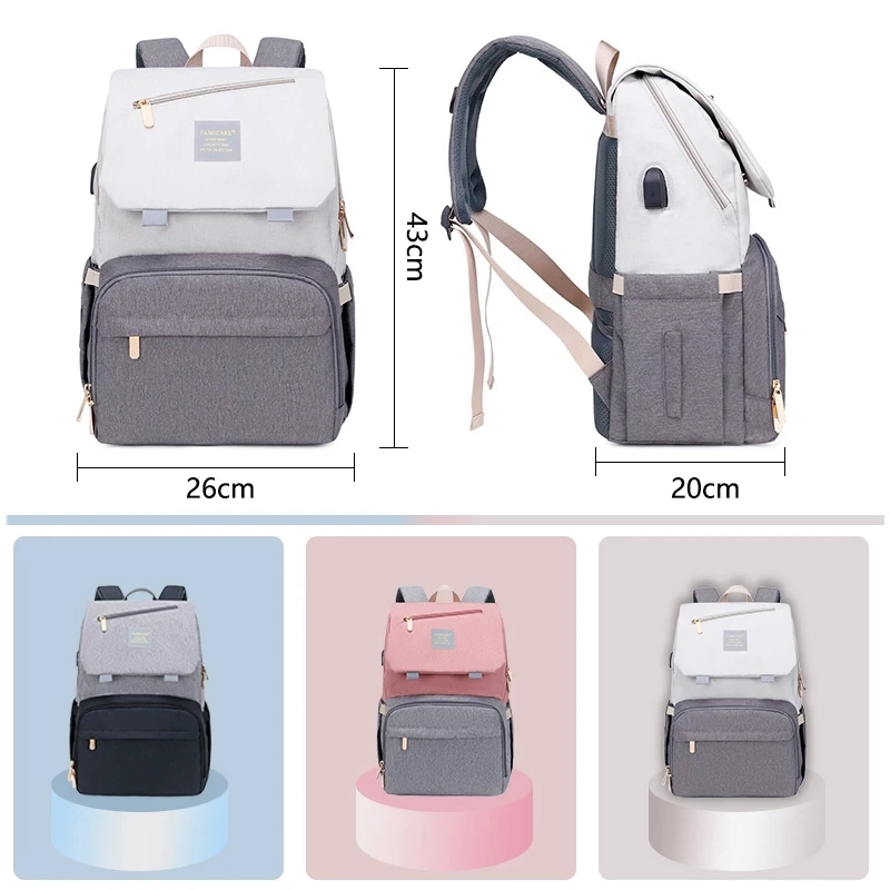 New Hot Selling Multifunctional Waterproof Fabric Baby Diaper Bag Backpack for Mommy Mummy Mom Mother with Large Capacity Travel