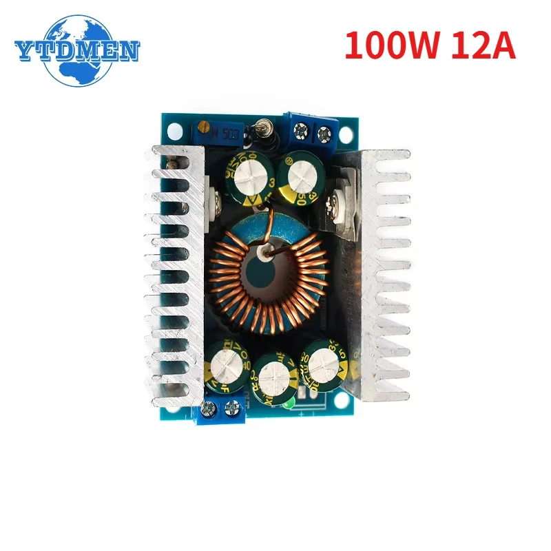 100W 4.5-30V 12A DC-DC High Power Low Ripple Adjustable Step-down Module 95% Efficient Car Power Module