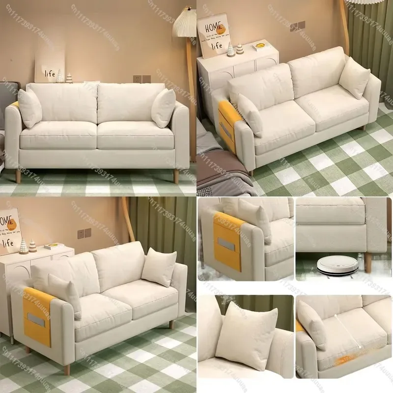 Korean Nordic Floor Sofa Low Profile Couch for Small Spaces 2 3 Seater Loveseat Modern Apartment Living Room Bedroom