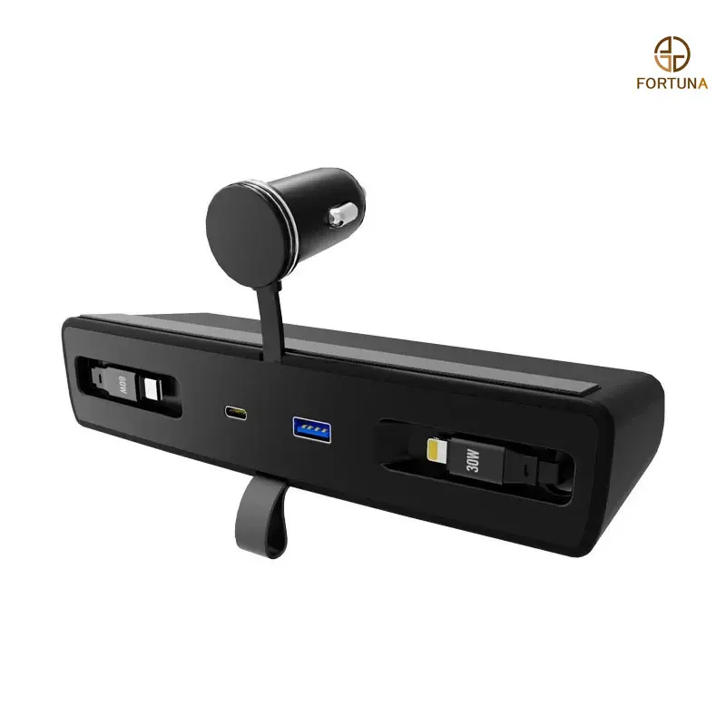 Xiaomi SU7 Four-in-One Retractable Line Expansion Dock 120W PD Fast Charging Car Control Dock Hidden Charging Port For Motorcycl