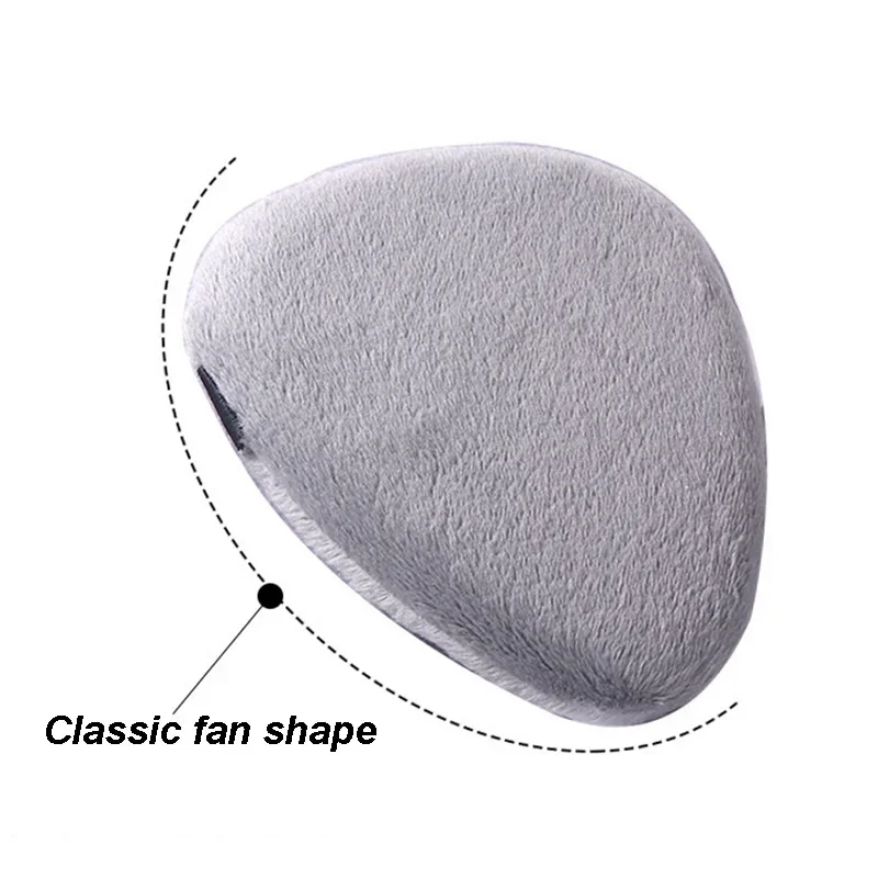 1 قطعة أسود/رمادي ماكياج نفخة إسفنجة تجميلية كبيرة شكل مروحة ماكياج إسفنجة أساس وسادة هوائية مسحوق السلس الرطب والجاف الإسفنج