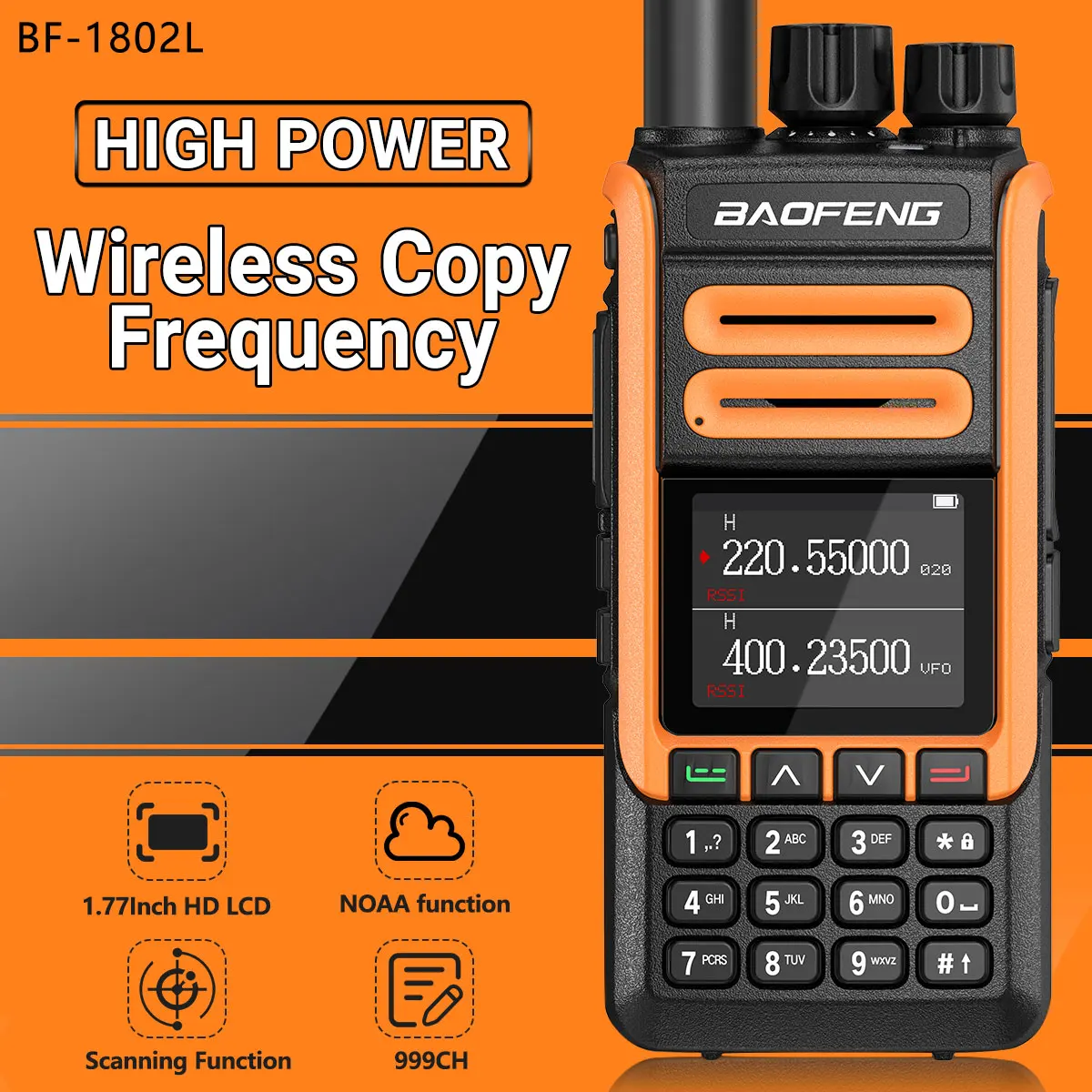 

BAOFENG BF-1802L Wireless Copy Frequency Walkie Talkie Portable Ham Long Rang Two Way Radio Commutator Station UV-5R UV K5