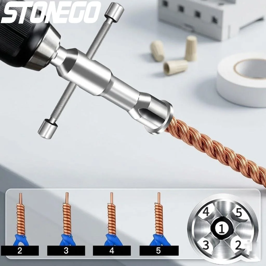 

Wire Cable Stripping Wrench Tool Electrician Drill Bit Stripper Connector Power Tool Accessory
