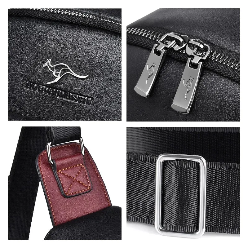 حقيبة الصدر للرجال حقيبة كتف جلدية رياضية متعددة الوظائف عبر الجسم للجري مقاومة للماء للتدريب والسفر حقيبة يد