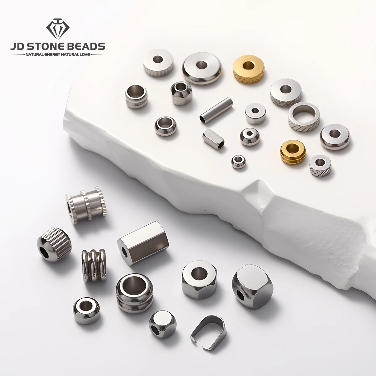 

50 Pcs/lot Stainless Steel Spacer Beads Square Geometric Shape Loose Bead For Jewelry Making Charm Bracelet Necklace Accessory