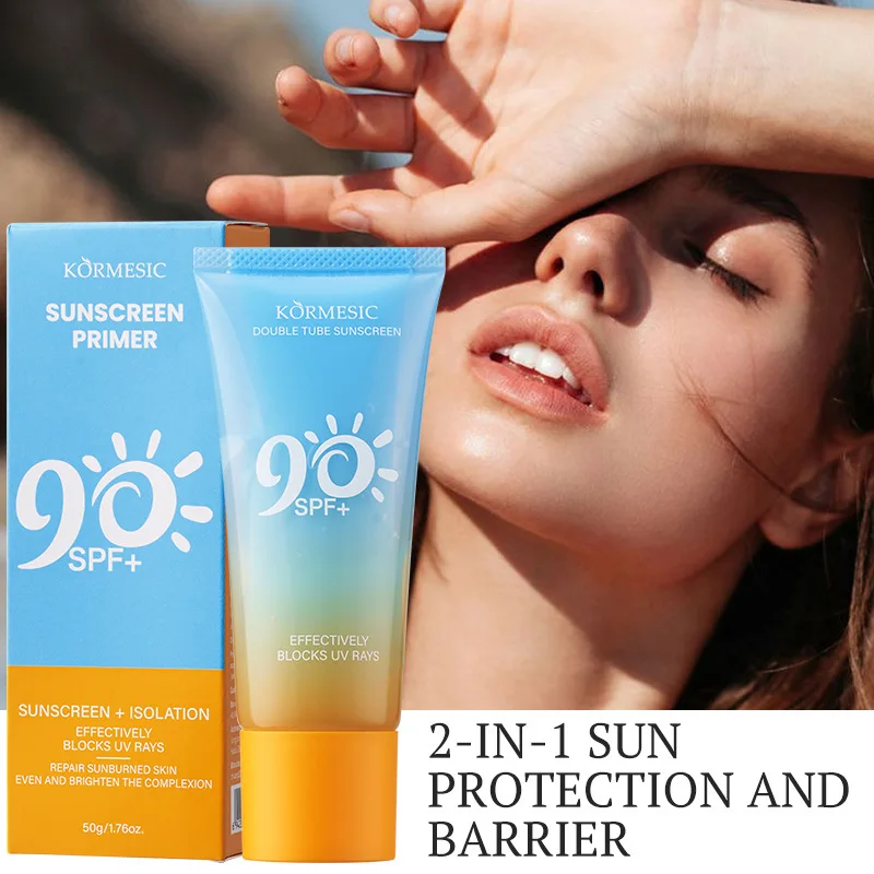 KORMESIC Double Tube Sunscreen Face Body Solar Blocker Whitening Creams Moisturizing Anti-Aging Facial Sunscreen Suntan Lotion