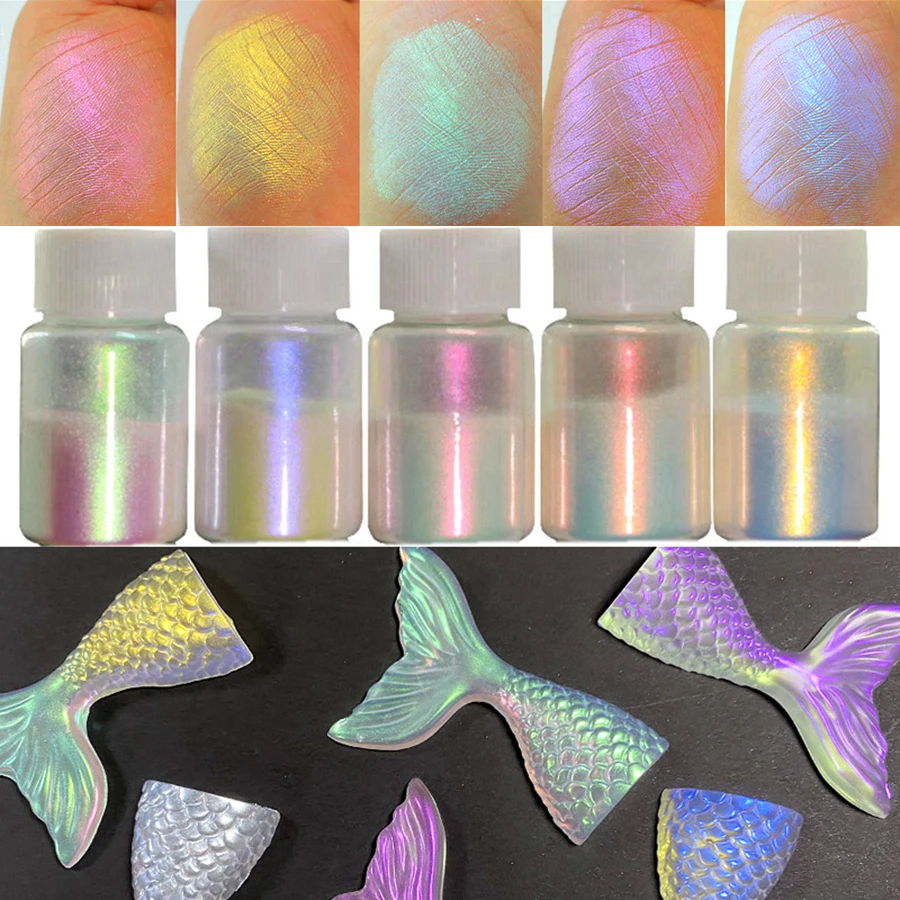 Highlight Aurora Chrome Mineral Mica Pigment Symphony Pearlescent Epoxy Resin Nail Art DIY Eyeshadow Soap Cosmetic Powder