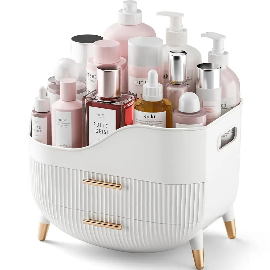 

Makeup Organizer with Drawers,Skincare Organizer for Vanity,Storage Box with Handle,Large Cosmetic Display case for Dresser, Ba